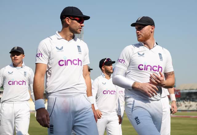 Burnley's James Anderson, left, and his England captain Ben Stokes have been named in the team of the year by the ICC