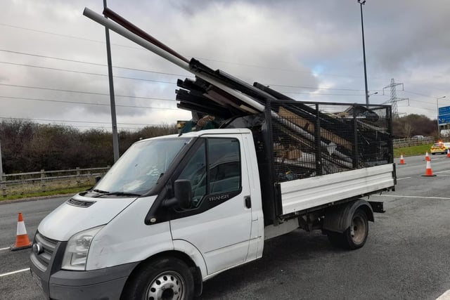 This Transit tipper was foudn to be 350kg overweight when it was pulled over on the M6.
The driver has been issued with a Fixed Penalty Notice