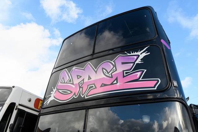 Exterior of the Space Youth Bus which is seeking funding so that it can continued to be used. Photo: Kelvin Stuttard