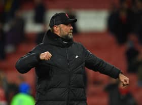 LONDON, ENGLAND - MARCH 16: (THE SUN OUT.THE SUN ON SUNDAY OUT) Jurgen Klopp manager of Liverpool at the end of the Premier League match between Arsenal and Liverpool at Emirates Stadium on March 16, 2022 in London, England. (Photo by Andrew Powell/Liverpool FC via Getty Images)