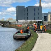 Improvements are being made to the towpath of the Leeds and Liverpool Canal