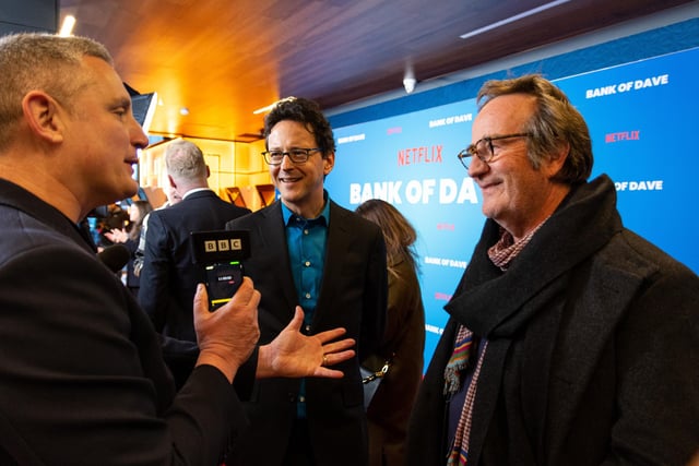 Producer Piers Tempest and screenwriter Piers Ashworth at the premiere of Netflix film Bank of Dave.