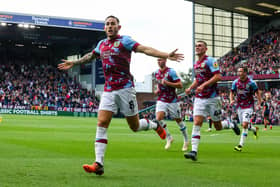 Burnley's Josh Brownhill celebrates scoring his side's first goal 

Photographer Alex Dodd/CameraSport

The EFL Sky Bet Championship - Burnley v Luton Town - Saturday 6th August 2022 - Turf Moor - Burnley

World Copyright © 2022 CameraSport. All rights reserved. 43 Linden Ave. Countesthorpe. Leicester. England. LE8 5PG - Tel: +44 (0) 116 277 4147 - admin@camerasport.com - www.camerasport.com