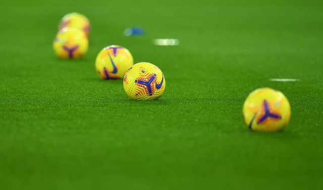 EPL match balls. (Photo by Paul Ellis - Pool/Getty Images)