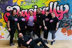 Lianne Bruce (third from left) and the team at Basically Cheer Health and Wellbeing Hub in Cog Lane, Burnley.