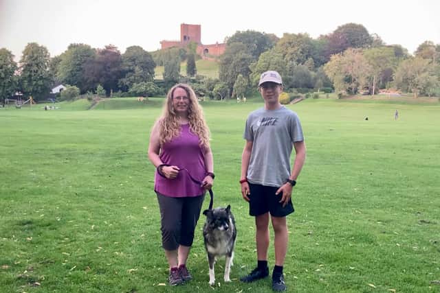 Sarah Pinnington and her son Josh have been enjoying walking with their rescue dog, Rhea as part of a great outdoors challenge for the RSPCA