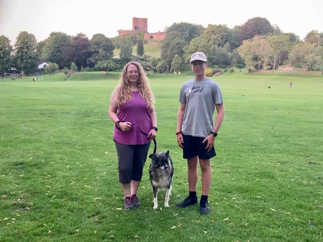 Sarah Pinnington and her son Josh have been enjoying walking with their rescue dog, Rhea as part of a great outdoors challenge for the RSPCA
