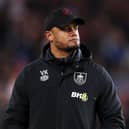 BURNLEY, ENGLAND - MARCH 01: Vincent Kompany, Manager of Burnley looks on during the Emirates FA Cup Fifth Round match between Burnley FC and Fleetwood Town at Turf Moor on March 01, 2023 in Burnley, England. (Photo by Charlotte Tattersall/Getty Images)