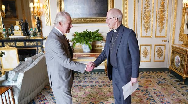 King Charles III receives the Archbishop of Canterbury Justin Welby 