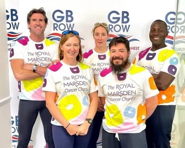 From left to right: Jason McKinlay, Emma Wolstenholme, Sophie Harris, Chris Howard and Lamin Deen the 'Sealegs' team who will row 2,000 miles round the British coastilne next month to raise money for a world leading cancer centre