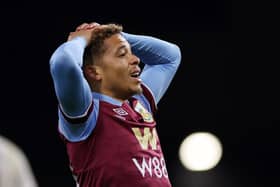 BURNLEY, ENGLAND - SEPTEMBER 23: Manuel Benson of Burnley reacts following their sides defeat in the Premier League match between Burnley FC and Manchester United at Turf Moor on September 23, 2023 in Burnley, England. (Photo by Lewis Storey/Getty Images)