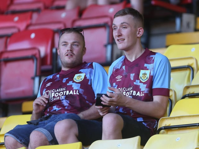 Burnley fans
Photographer Rob Newell/CameraSport
The EFL Sky Bet Championship - Watford v Burnley - Friday 12th August 2022 - Vicarage Road - Watford
World Copyright © 2022 CameraSport. All rights reserved. 43 Linden Ave. Countesthorpe. Leicester. England. LE8 5PG - Tel: +44 (0) 116 277 4147 - admin@camerasport.com - www.camerasport.com