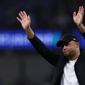 MANCHESTER, ENGLAND - MARCH 18: Vincent Kompany, Manager of Burnley, applauds the fans after the team's defeat in the Emirates FA Cup Quarter Final match between Manchester City and Burnley at Etihad Stadium on March 18, 2023 in Manchester, England. (Photo by Clive Brunskill/Getty Images)