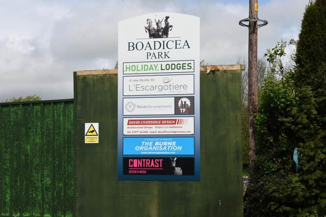 The sign outside the development site on Preston Road, Ribchester