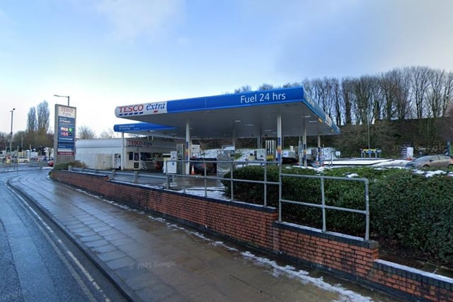 Tesco, Burnley petrol (£142.9) diesel (£151.9p) photo taken 2021