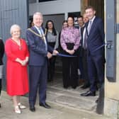 The Mayor and Mayoress of Burnley Coun Mark Townsend and his wife Kerry cut the ribbon at the official opening of the new offices for Schofield and Associates Financial Planning Ltd