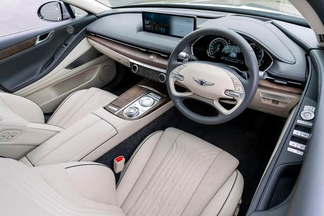 Genesis says the G80's interior is designed to be simple but luxurious