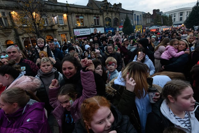 The crowds at Burnley Lights Switch On 2022.