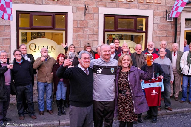 Sean Dyche at the official opening of The Queen pub in Cliviger in 2012