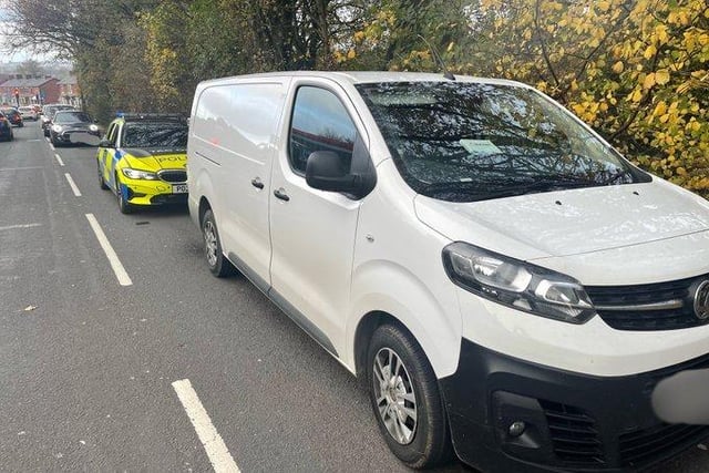 This Vauxhall Vivaro was stopped in Bolton Road, Blackburn.
The driver admitted to having smoked cannabis recently and tested positive on a roadside drug test.
