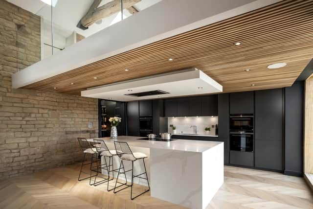 The  kitchen project by Stuart Frazer featuring the Nitro 360 stainless steel ceiling extractor. Winner of Best Kitchen Space at the Northern Design Awards 2021.