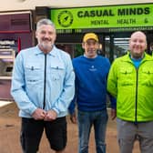 Dave, Patey, Nathan and Dom outside the new Casual Minds Matter shop in Burnley Town Centre. Photo: Kelvin Lister-Stuttard