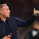NOTTINGHAM, ENGLAND - SEPTEMBER 18: Steve Cooper, Manager of Nottingham Forest, reacts prior to the Premier League match between Nottingham Forest and Burnley FC at City Ground on September 18, 2023 in Nottingham, England. (Photo by Marc Atkins/Getty Images)