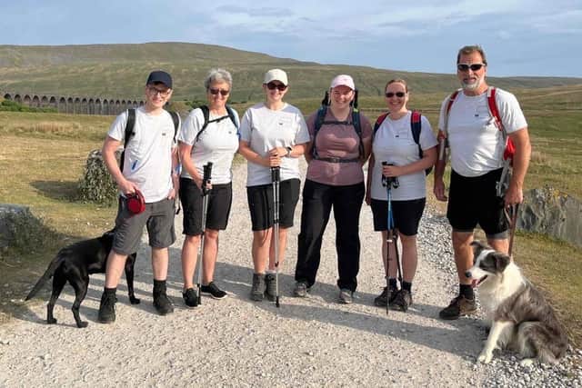 The founders and some supporters of People For Partners, taking on the Yorkshire Three Peaks.