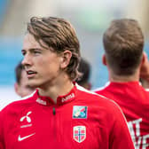 OSLO, NORWAY - SEPTEMBER 04: Sander Berge  of Norway during training session at Ullevaal Stadion on September 4, 2018 in Oslo, Norway. (Photo by Trond Tandberg/Getty Images)