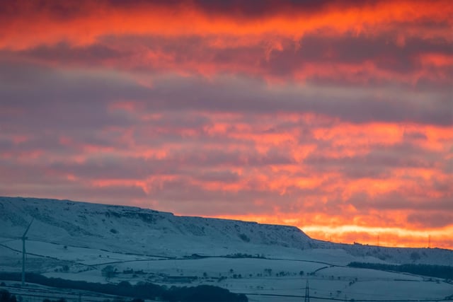 This fiery sunset was captured from Burnley General Hospital.