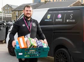 Burnley FC in the Community received a foodbank donation from Miller Homes