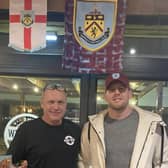 The Park view licensee Tony Thomas (left) was thrilled to welcome NFL superstar JJ Watt to his pub last night. The minority stakeholder in Burnley FC bought a round of drinks for everyone