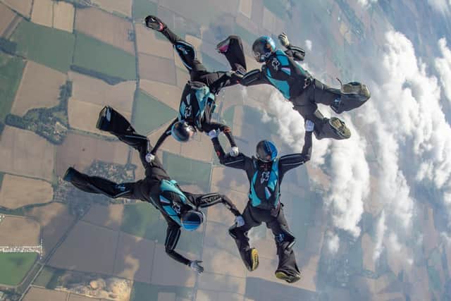 The Chimera skydiving team in action