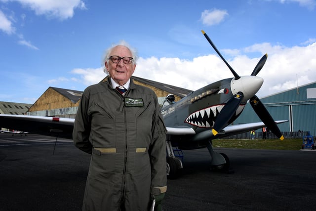 Alan Taylor (86) of Barrow enjoyed a flight in a Spitfire over Lancashire