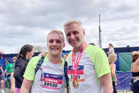 Ben and Jonathan England have taken on the Manchester Marathon in aid of Pendleside Hospice.