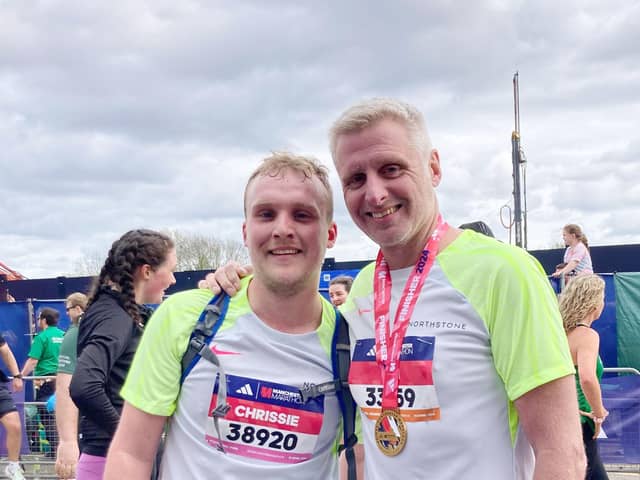 Ben and Jonathan England have taken on the Manchester Marathon in aid of Pendleside Hospice.