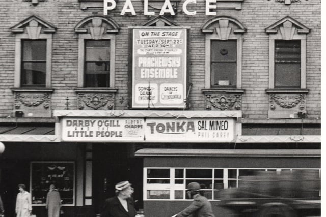 Dating from 1959, this image is of the Palace Hippodrome which was built in 1907 by the local firm of Smith’s Bros. The Palace started life as a theatre and the top advert was for a musical and dancing event arranged by Burnley Council. The other adverts were for two Walt Disney films. One of the stars of “Darby O’Gill and the Little People”, was the James Bond actor, Sean Connery, and Tonka was a Western about the “Battle of the Little Big Horn”.