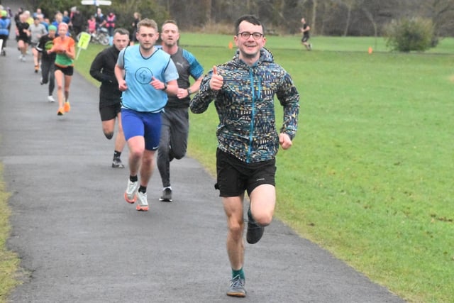 People taking part in Burnley parkrun at Towneley Park. Photo by George Webster.