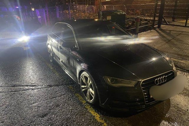 The Audi was stopped in Primrose Hill, Preston on Christmas Eve.
It was found that the driver had not renewed her insurance policy and she was reported and will now face six points and a £300 fine.
