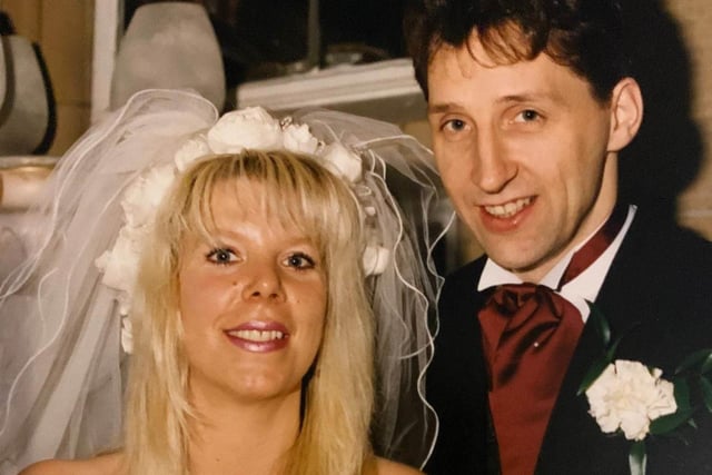 Tony and Sonia Hudson on their wedding day 25 years ago