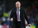 BURNLEY, ENGLAND - MAY 19: Sean Dyche, Manager of Burnley looks on as he leaves the pitch following the Premier League match between Burnley and Liverpool at Turf Moor on May 19, 2021 in Burnley, England. A limited number of fans will be allowed into Premier League stadiums as Coronavirus restrictions begin to ease in the UK. (Photo by Alex Livesey/Getty Images)