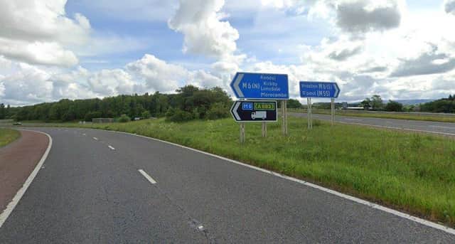 The plan had been to shut two slip roads at junction 33 of the M6 - including this northbound entry point - and move them almost two miles closer to Lancaster (image:  Google)