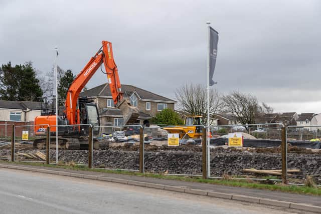 Construction work takes places on new housing at the top of Rossendale Road in Burnley. Photo: Kelvin Stuttard