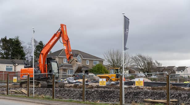 Construction work takes places on new housing at the top of Rossendale Road in Burnley. Photo: Kelvin Stuttard