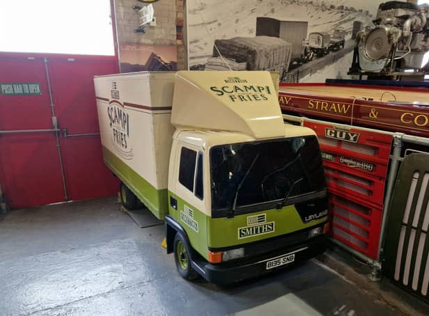 This replica of a Scampi Fries transporter is about a tenth the size of the real thing