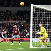 LONDON, ENGLAND - JANUARY 05: Zeki Amdouni of Burnley misses a chance in the last minute during the Emirates FA Cup Third Round match between Tottenham Hotspur and Burnley at Tottenham Hotspur Stadium on January 05, 2024 in London, England. (Photo by Alex Pantling/Getty Images)