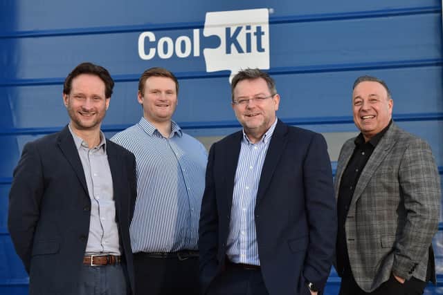 CoolKit’s founder and chief executive Rupert Gatty, second right, with the new executive team: from the left, head of operations Matthew Kershaw; managing director Daniel Miller; and head of fleet sales Mike Scappaticci.