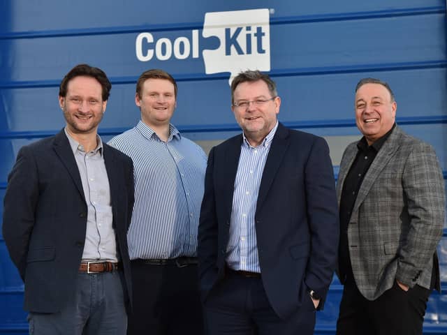 CoolKit’s founder and chief executive Rupert Gatty, second right, with the new executive team: from the left, head of operations Matthew Kershaw; managing director Daniel Miller; and head of fleet sales Mike Scappaticci.