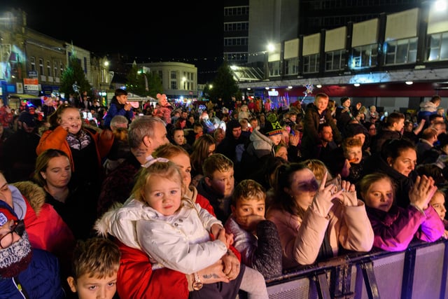 The crowds at Burnley Lights Switch On 2022.