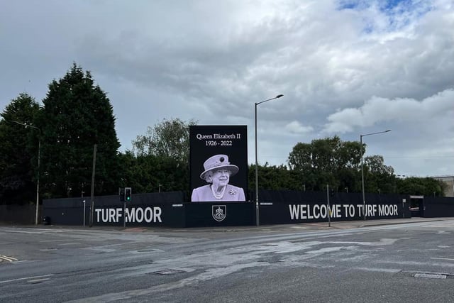 Nicola Lambert took this amazing photo of the tribute to Her Majesty on that appeared outside Turf Moor after her death was announced.